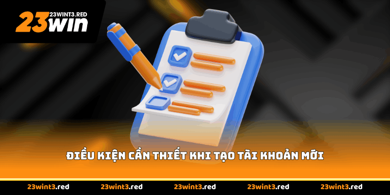 Điều kiện cần thiết khi tạo tài khoản mới