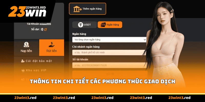 Thông tin chi tiết các phương thức giao dịch